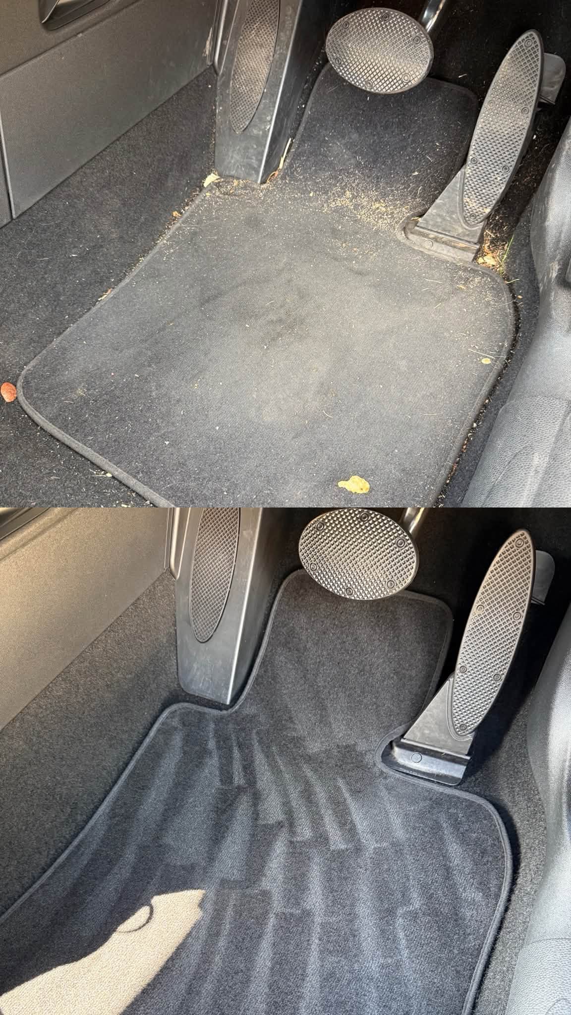 Before and after interior valet result